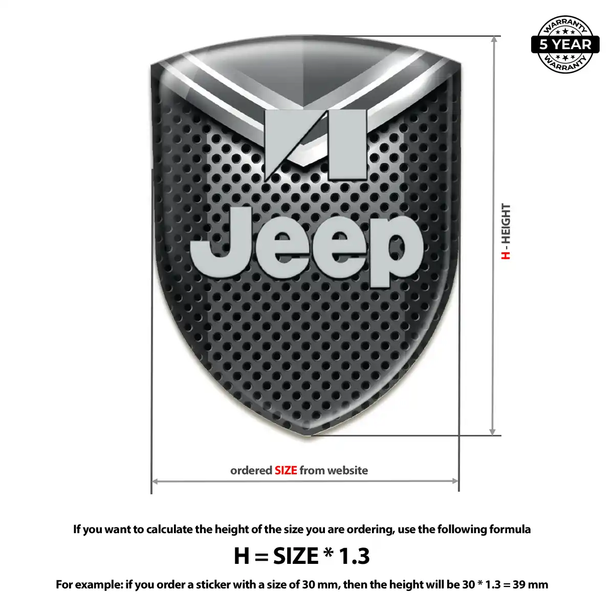 Jeep Silicone Badge Premium Dome