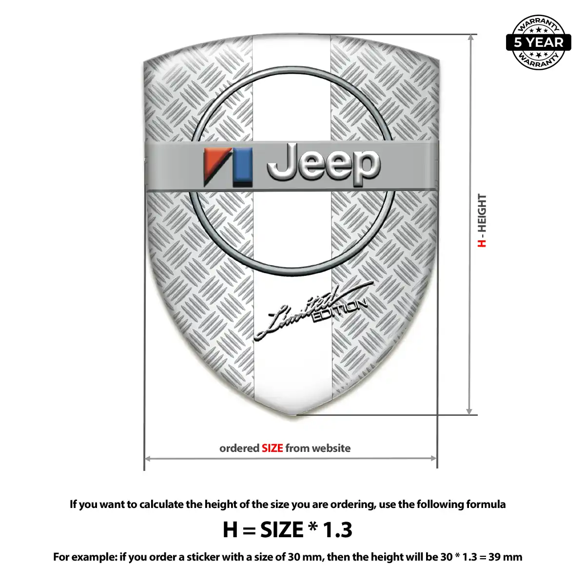 Jeep Silicone Sticker Exterior Luxe