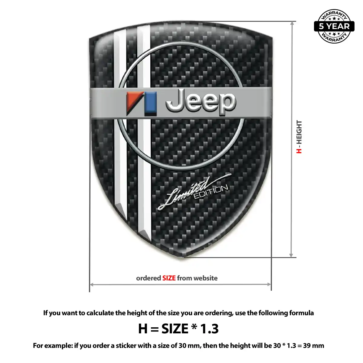 Jeep Silicone Sticker Interior Elegance