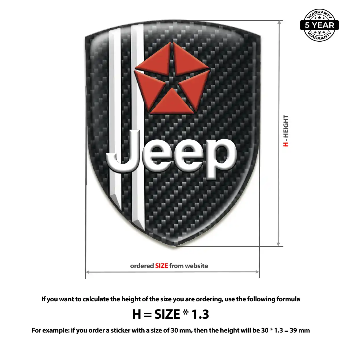 Jeep Silicone Sticker Interior Luxe