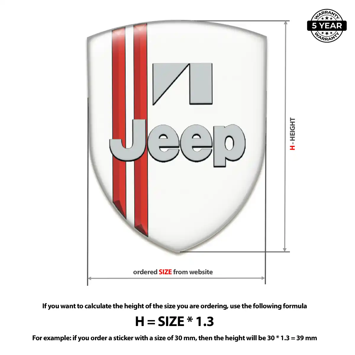 Jeep Silicone Sticker Opulent Line