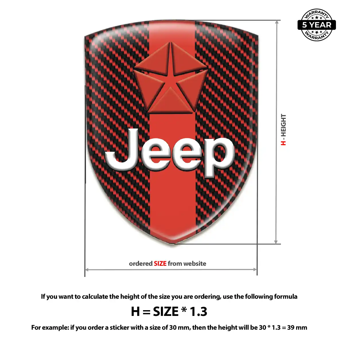 Jeep Silicone Sticker Outer Style