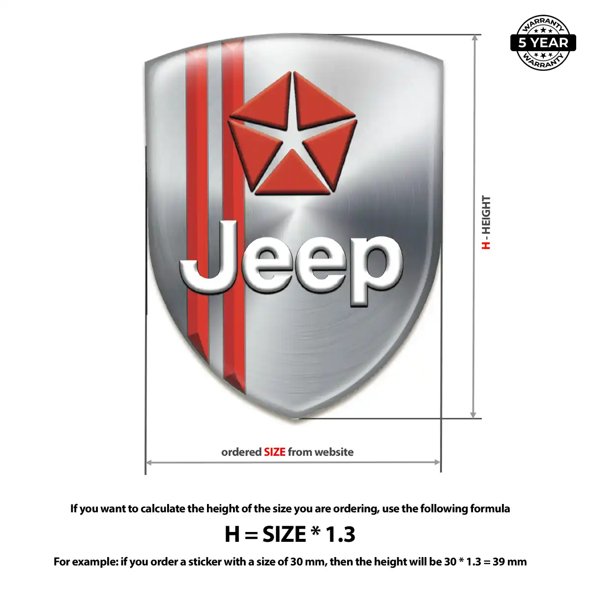 Jeep Silicone Sticker Premium Dome