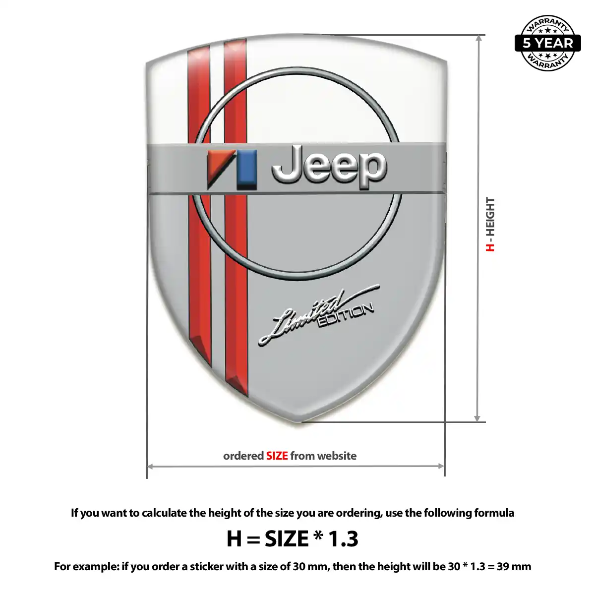 Jeep Silicone Sticker Refined Design