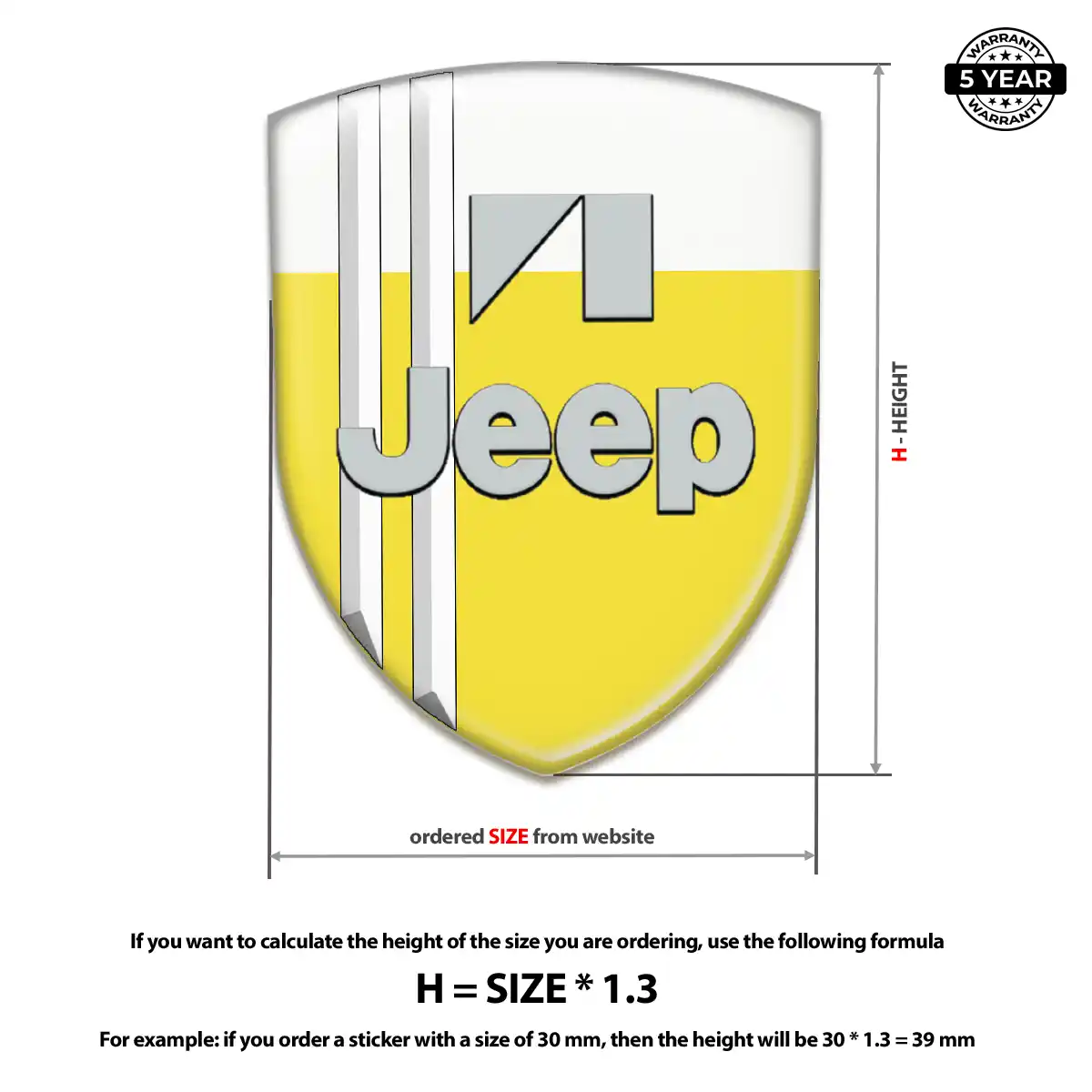 Jeep Silicone Sticker Resin Luxe