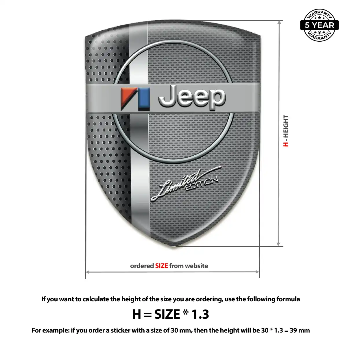 Jeep Vehicle Logo Sticker Elite Finish