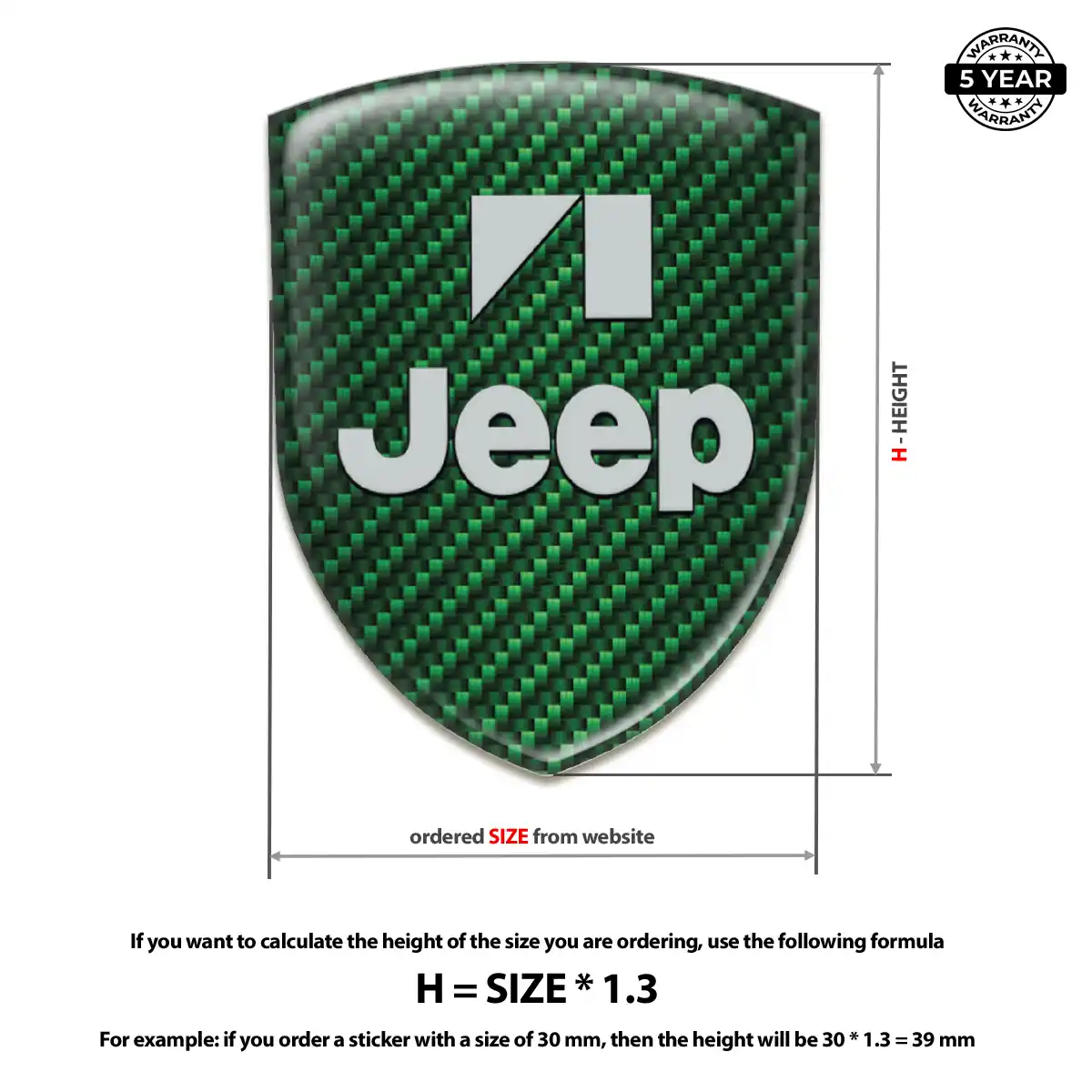Jeep Vehicle Logo Sticker Premium Dome