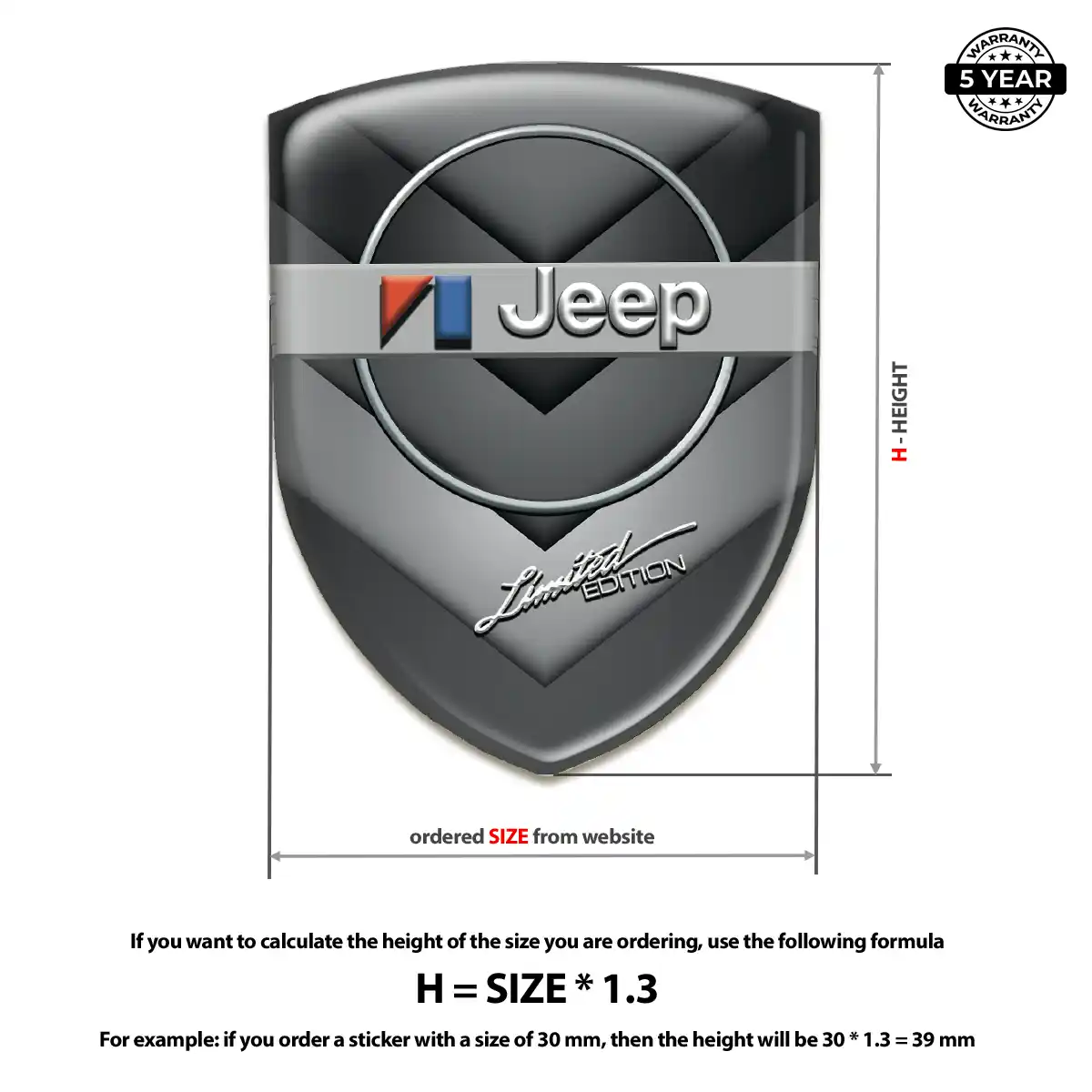 Jeep Vehicle Logo Sticker Resin Elite