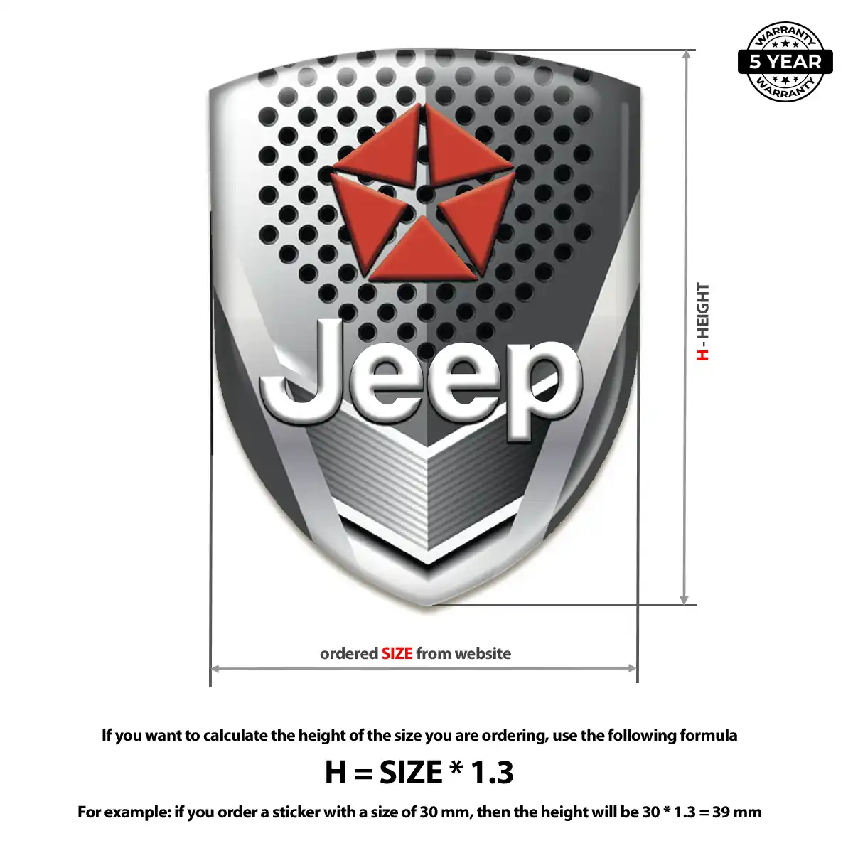 Jeep Vehicle Logo Sticker Resin Luxe