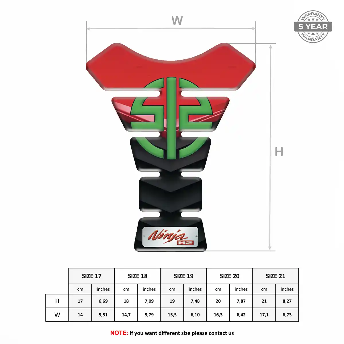 Kawasaki 3D Domed Tank Pad Exclusive Series