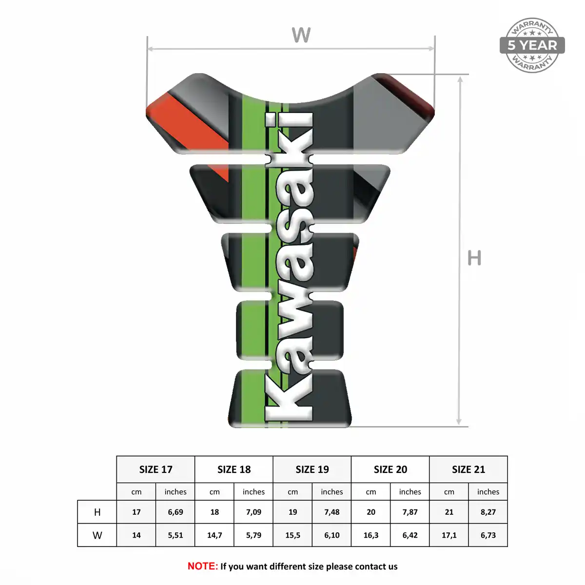 Kawasaki 3D Domed Tank Pad Noble Edition