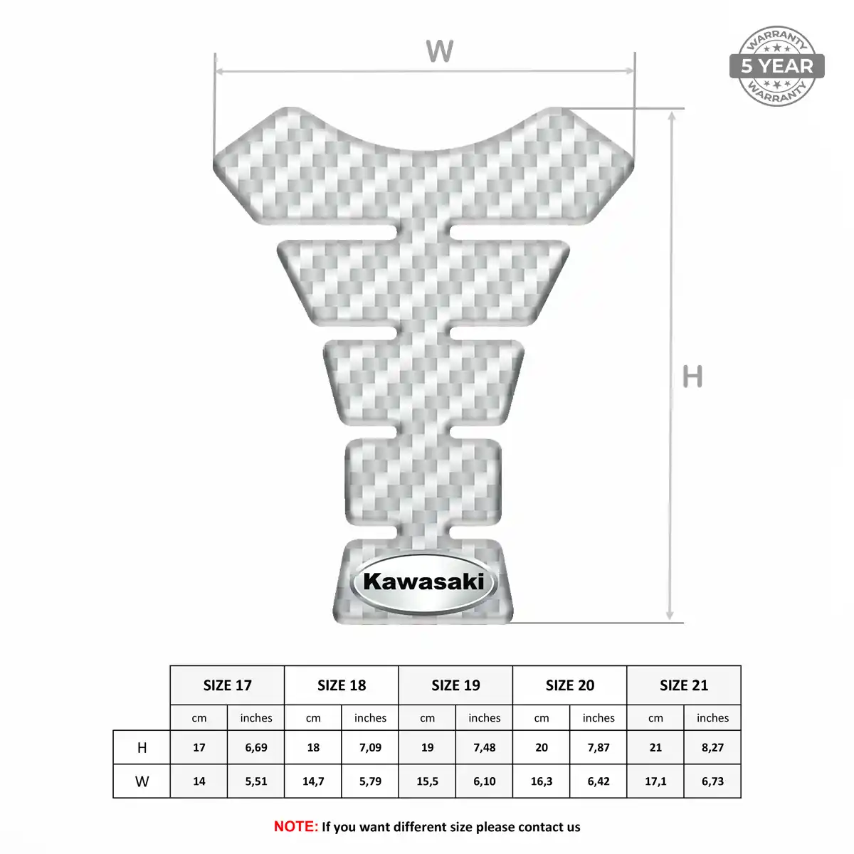 Kawasaki 3D Domed Tank Pad Prime Quality