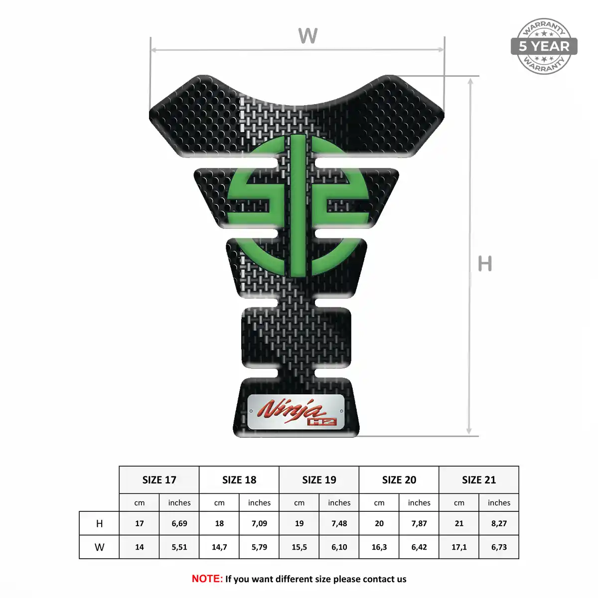 Kawasaki 3D Domed Tank Pad Refined Design