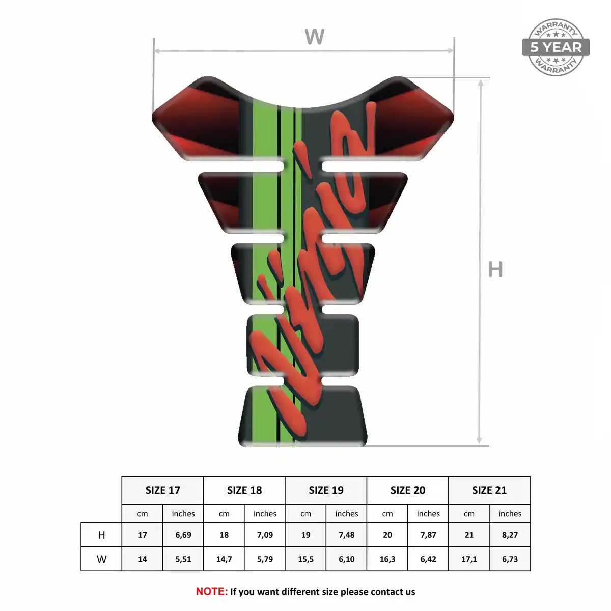 Kawasaki 3D Domed Tank Pad Signature Grade