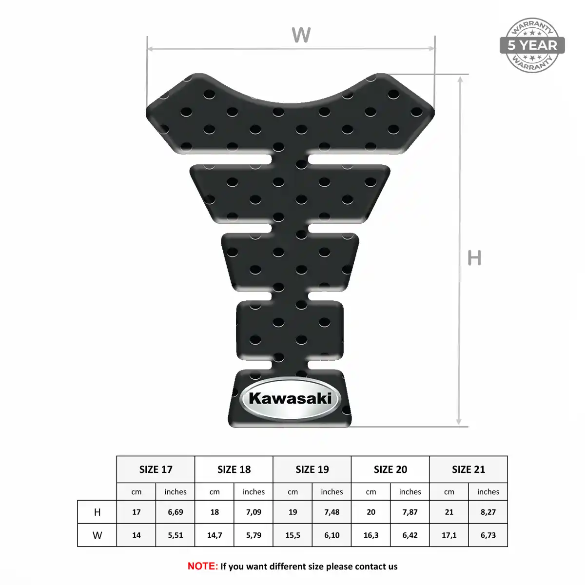 Kawasaki 3D Domed Tank Pad Superior Craft