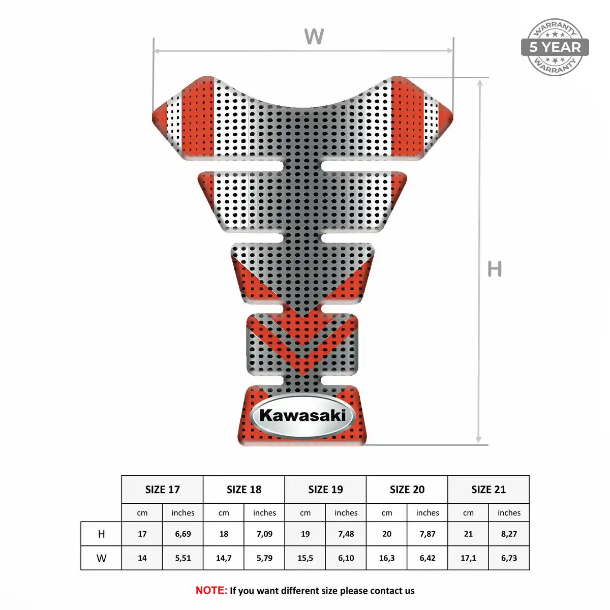 Kawasaki 3D Gel Tank Pad Elite Finish