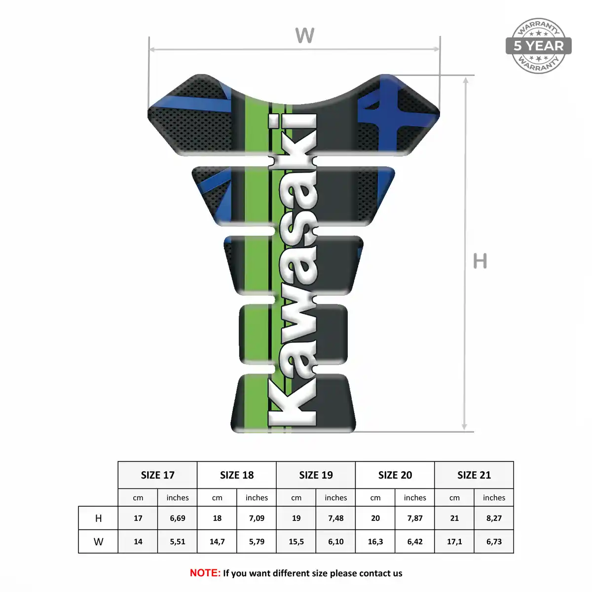 Kawasaki 3D Gel Tank Pad Prime Quality