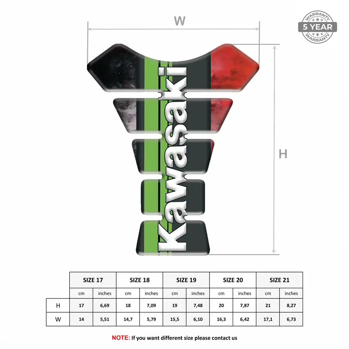 Kawasaki 3D Tank Pad Prime Quality