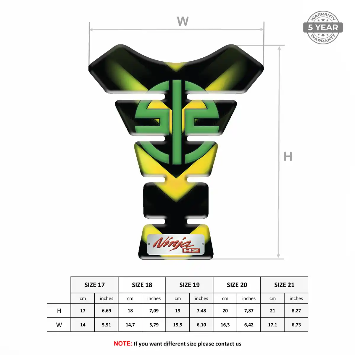 Kawasaki Domed Tank Pad Prime Quality