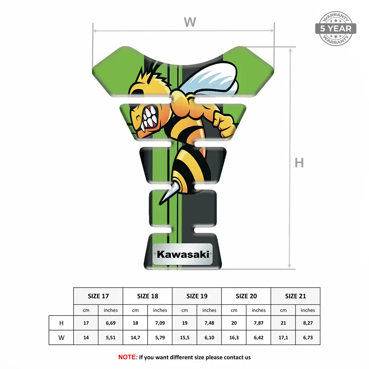 Kawasaki Domed Tank Sticker Prime Quality