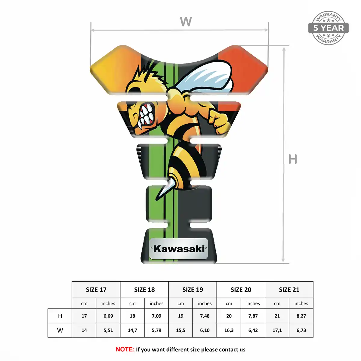 Kawasaki Domed Tank Sticker Sleek Style