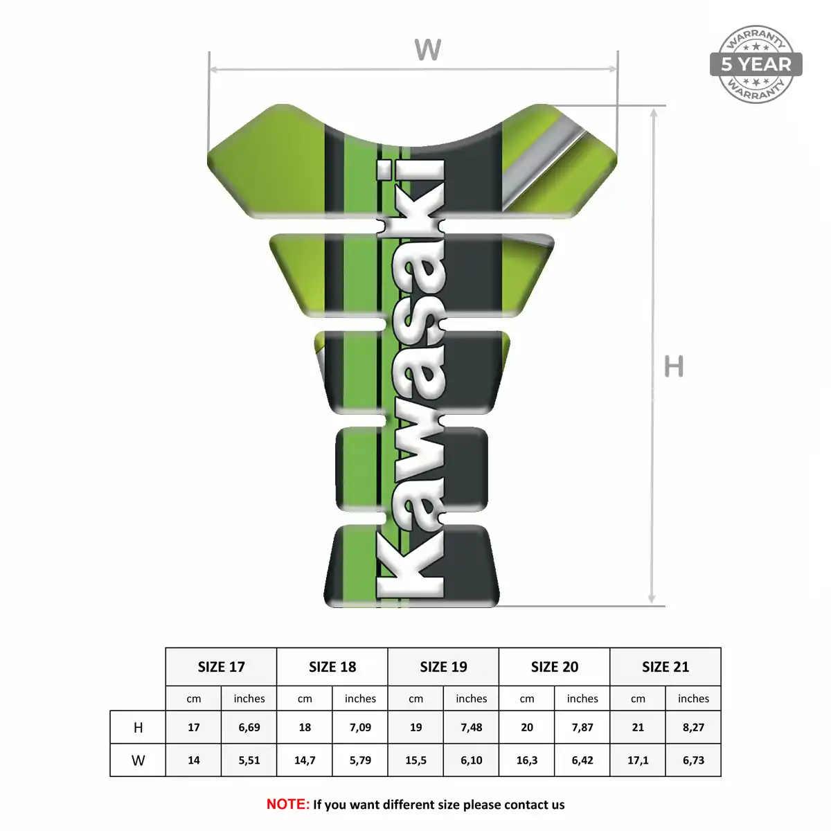 Kawasaki Epoxy Tank Pad Sleek Style