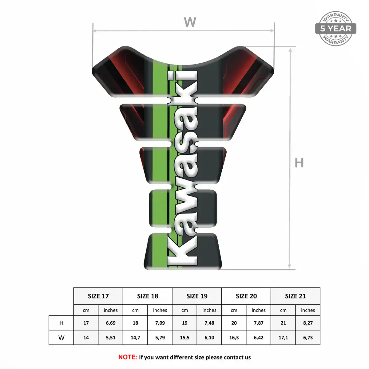Kawasaki Fuel Tank Pad Elite Finish