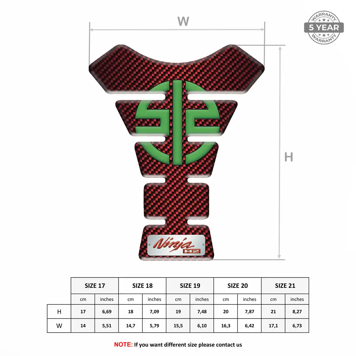 Kawasaki Fuel Tank Protector Sleek Style