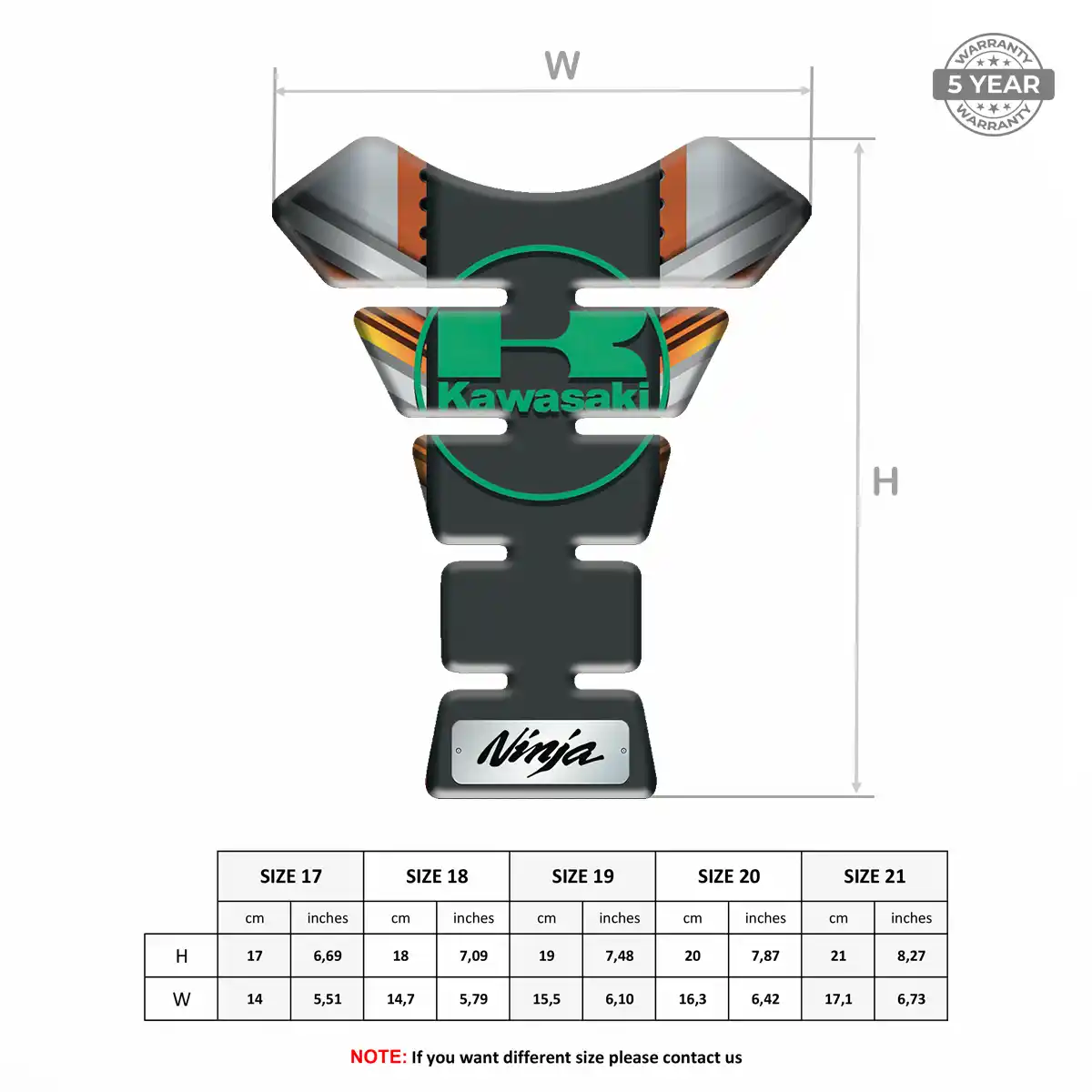 Kawasaki Gel Tank Pad Sleek Style