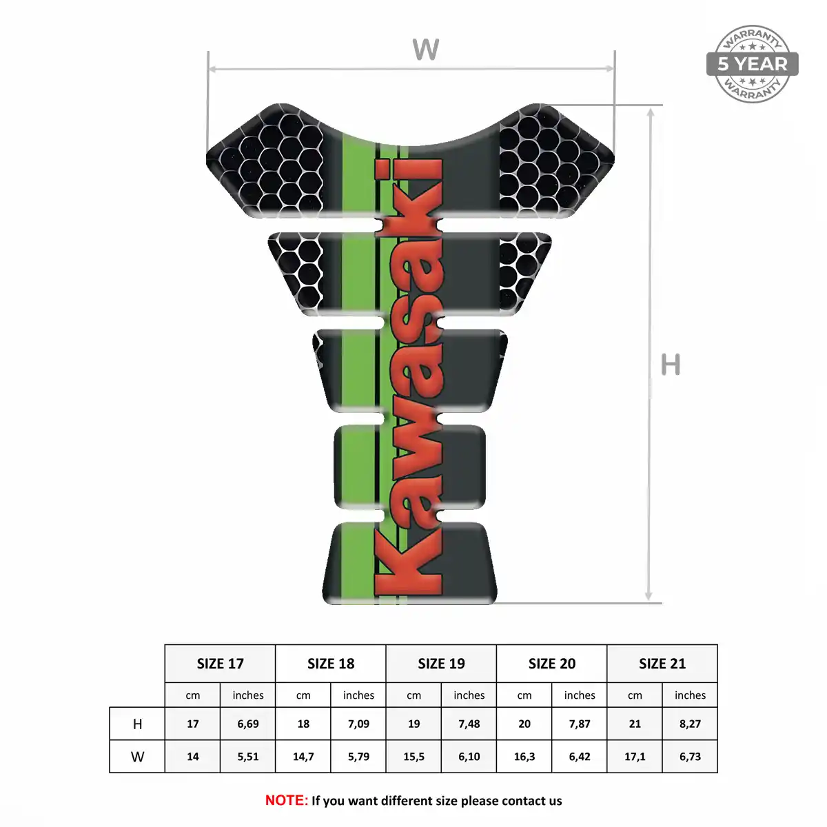 Kawasaki Motorbike Tank Pad Prime Quality