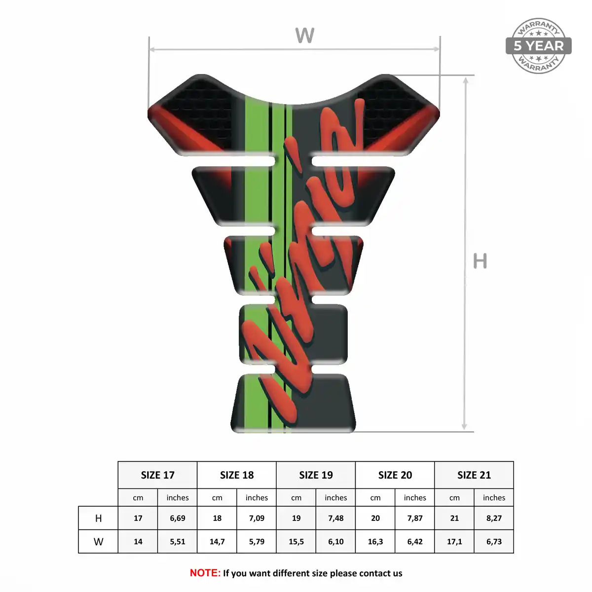 Kawasaki Motorbike Tank Pad Refined Design