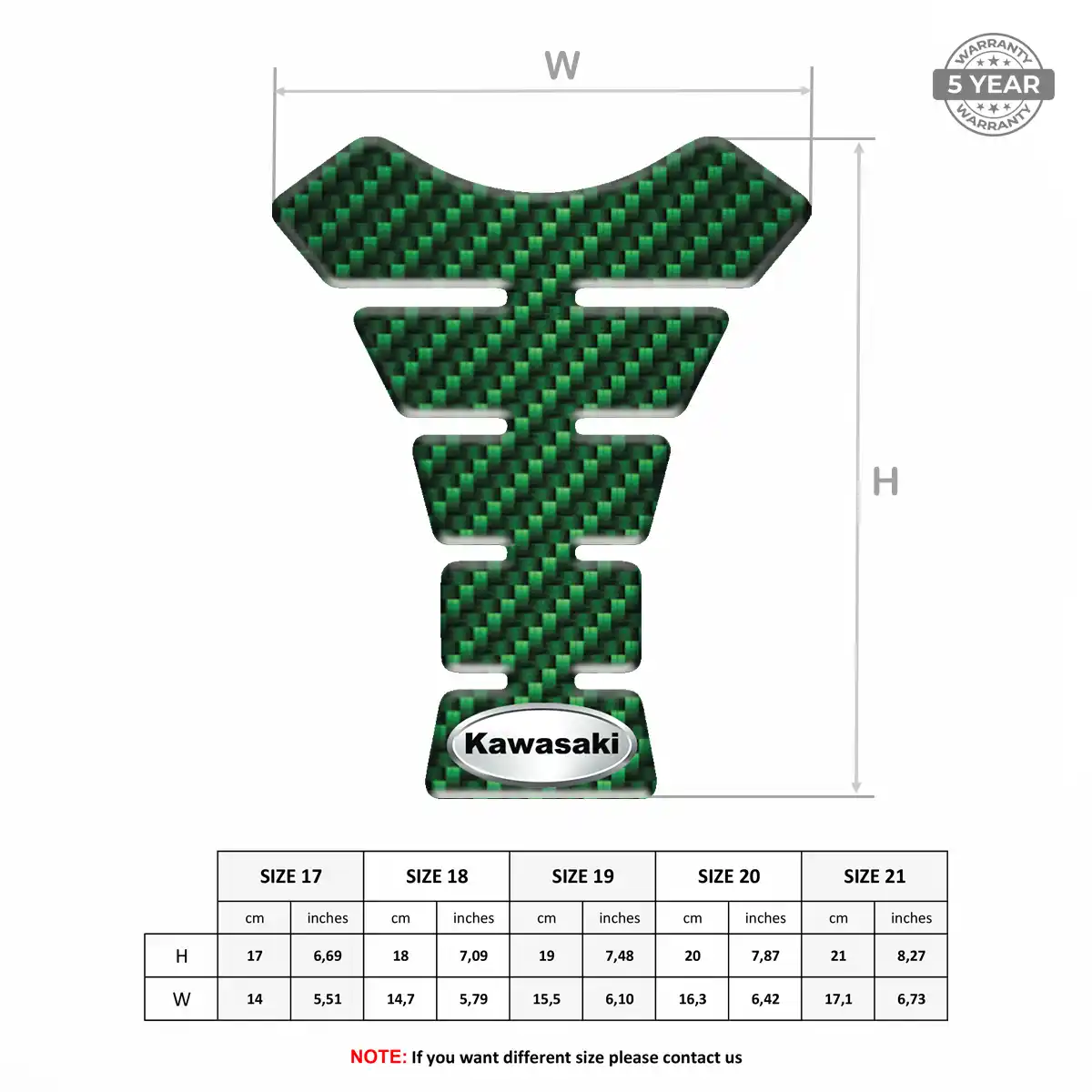 Kawasaki Motorbike Tank Pad Superior Craft
