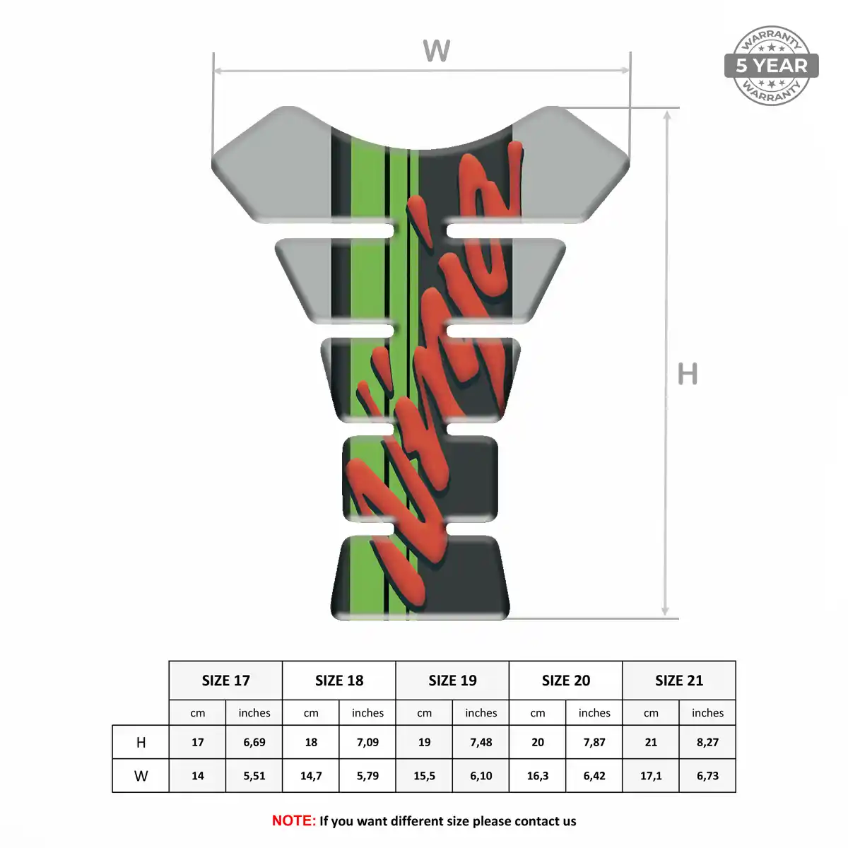 Kawasaki Motorcycle Tank Decal Elite Finish