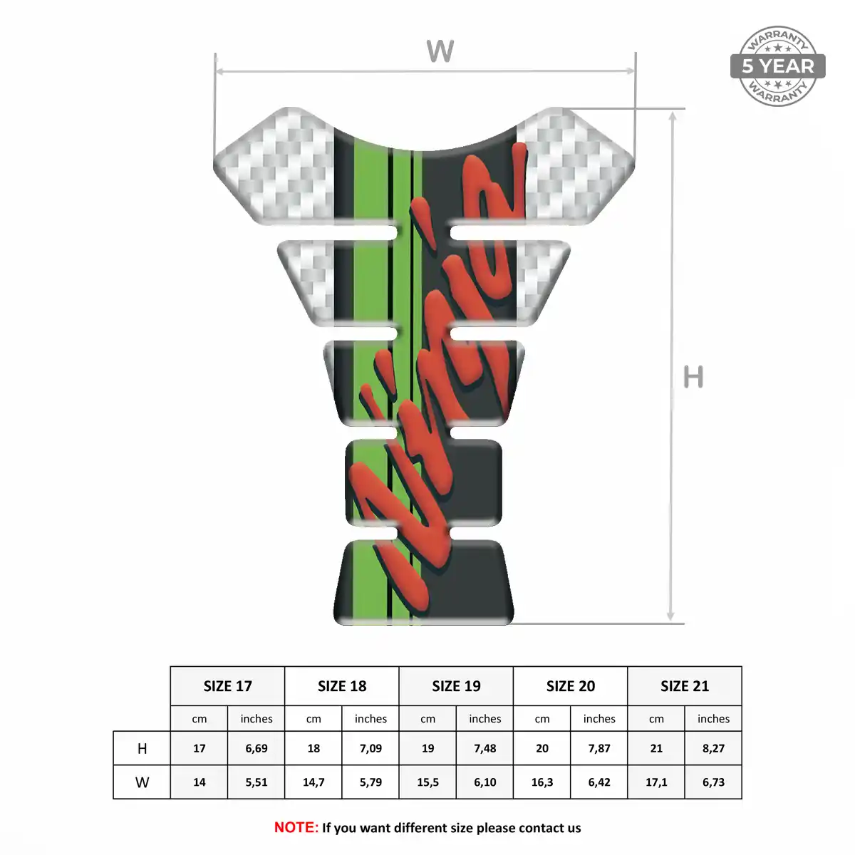 Kawasaki Motorcycle Tank Decal Refined Design