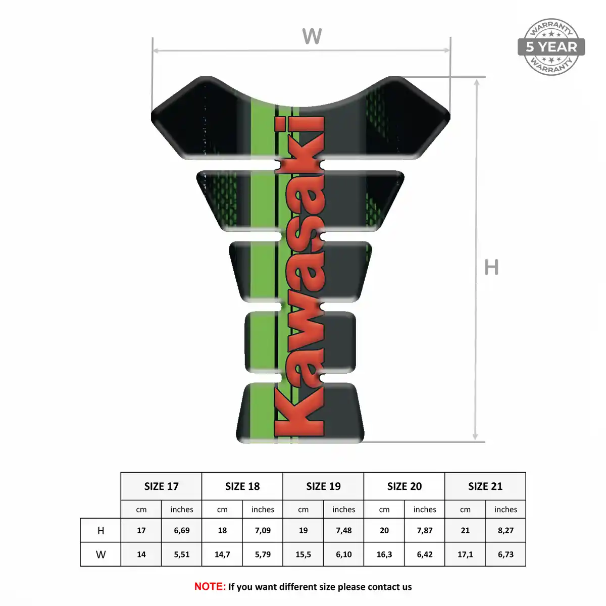 Kawasaki Motorcycle Tank Pad Deluxe Edition