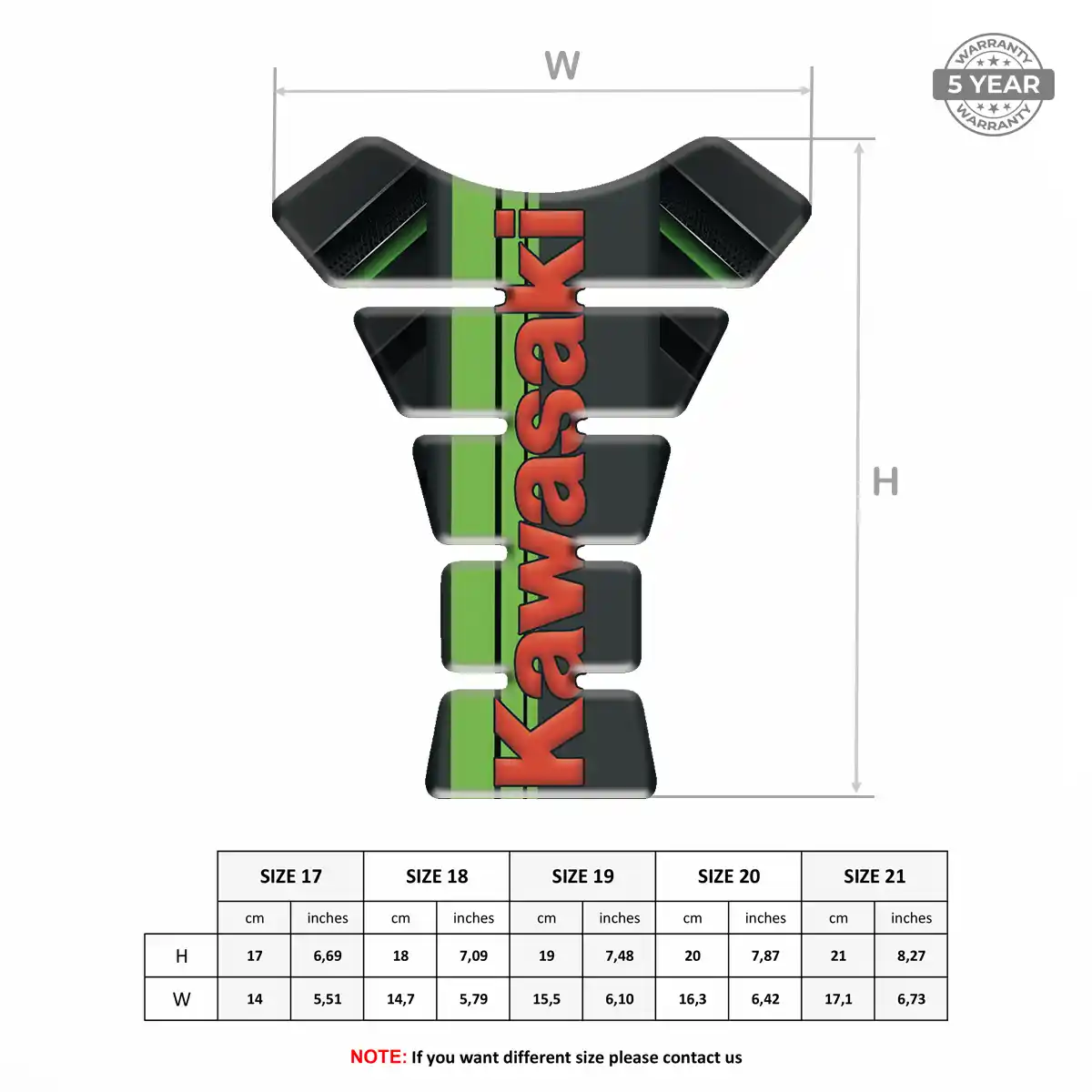 Kawasaki Motorcycle Tank Pad Elite Finish