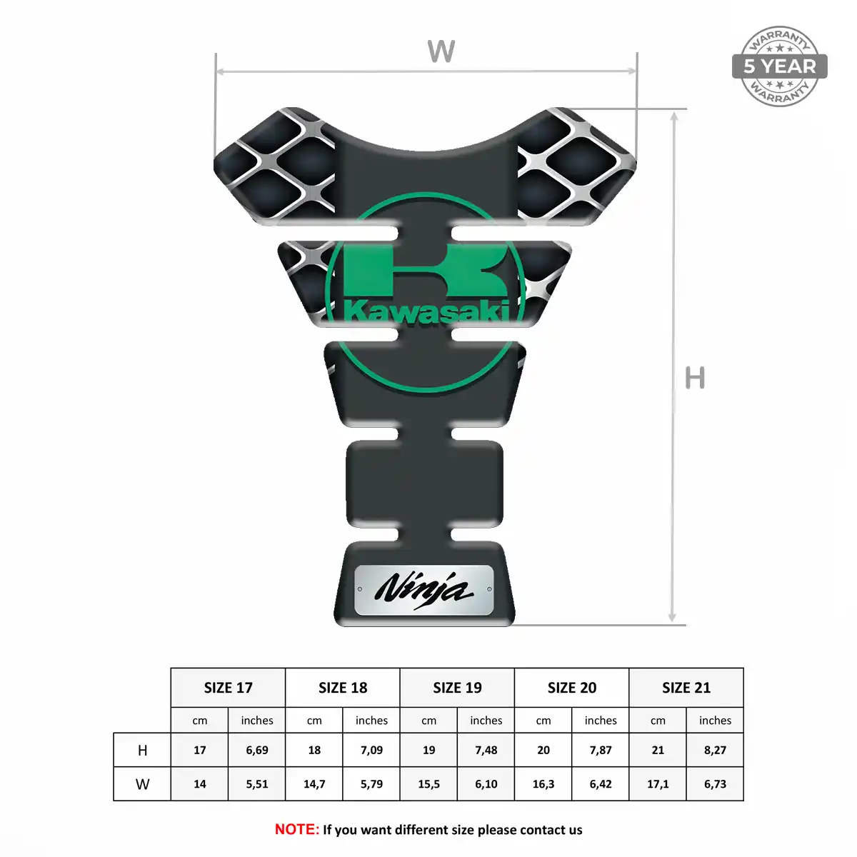 Kawasaki Motorcycle Tank Pad Noble Edition
