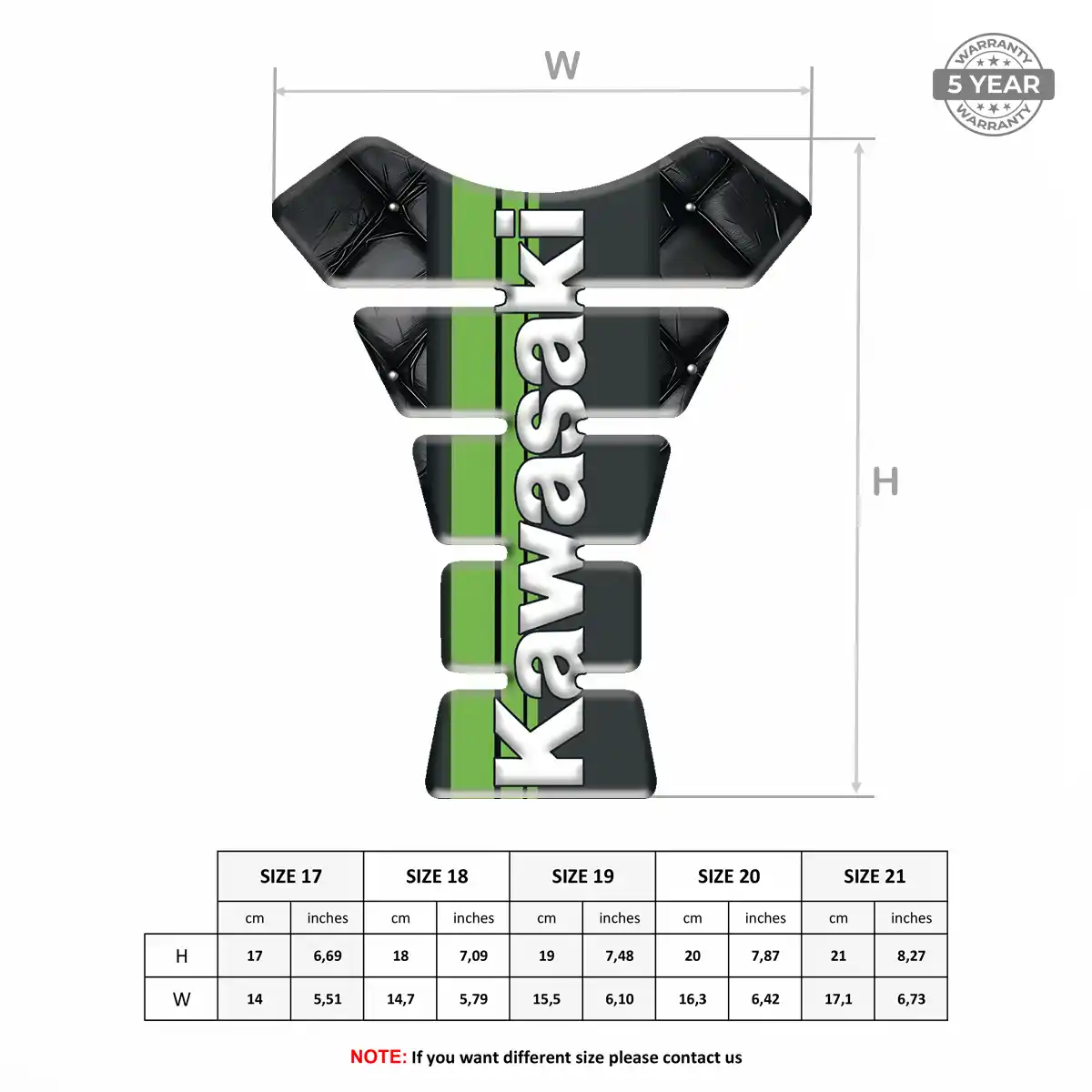 Kawasaki Motorcycle Tank Pad Prime Quality