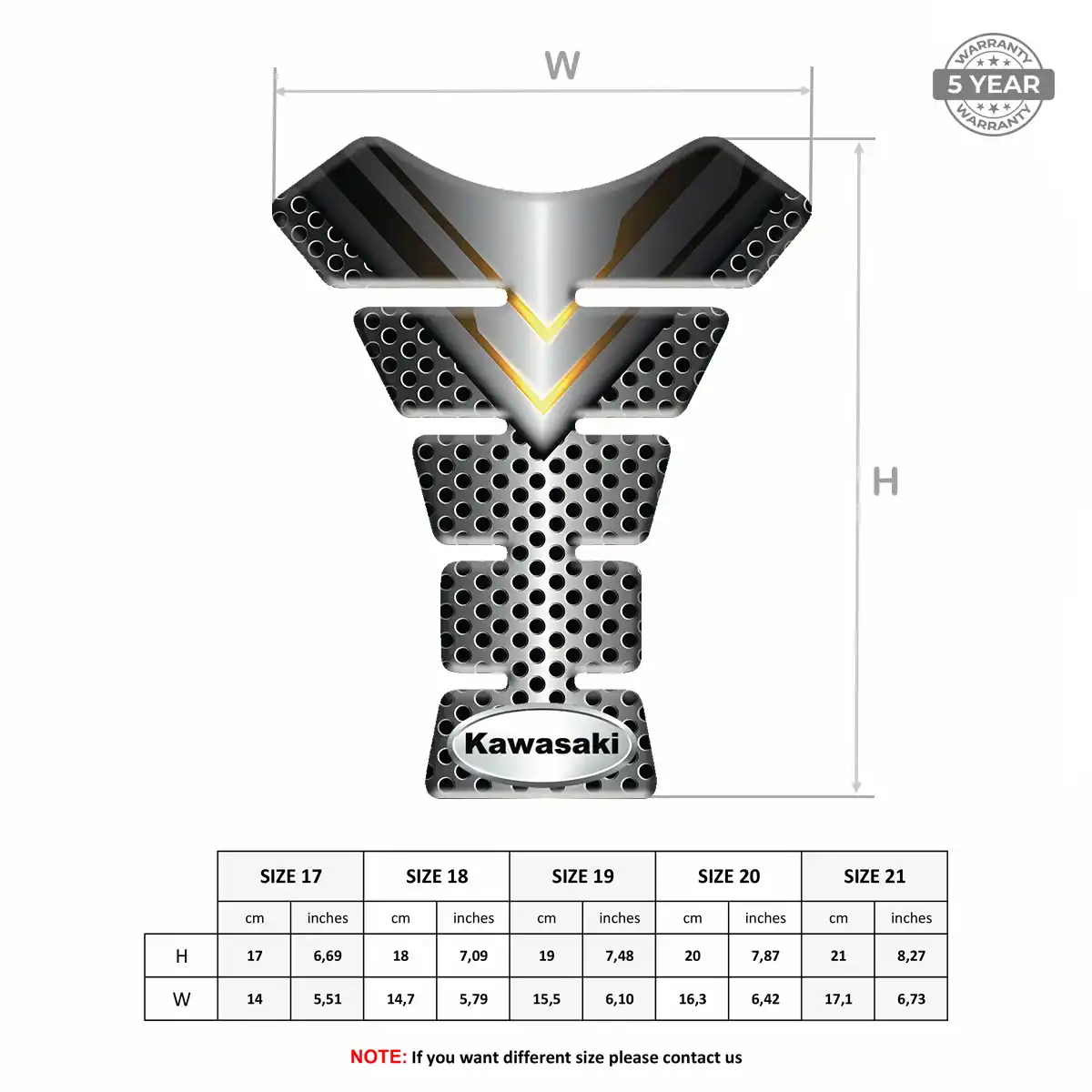 Kawasaki Motorcycle Tank Pad Sleek Style