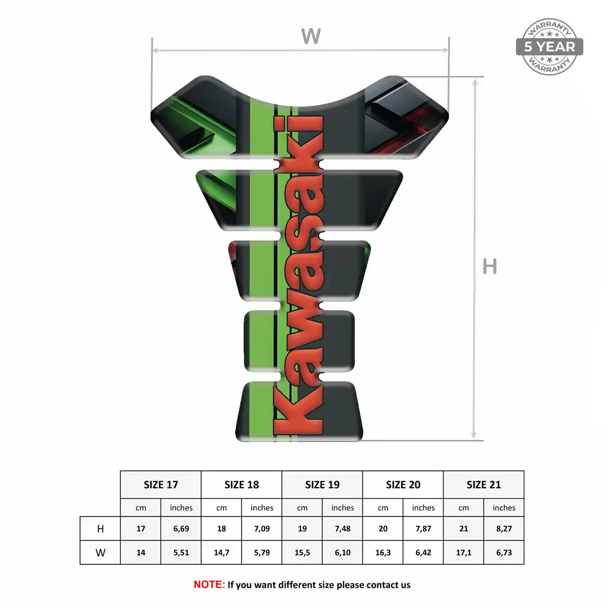 Kawasaki Resin Tank Pad Sleek Style