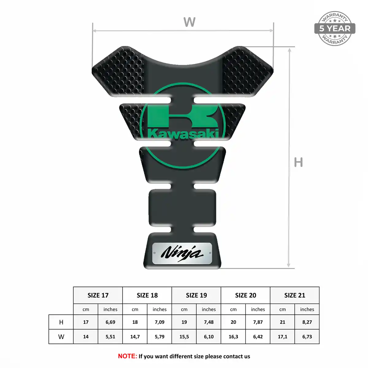 Kawasaki Self Adhesive Tank Pad Prestige Line