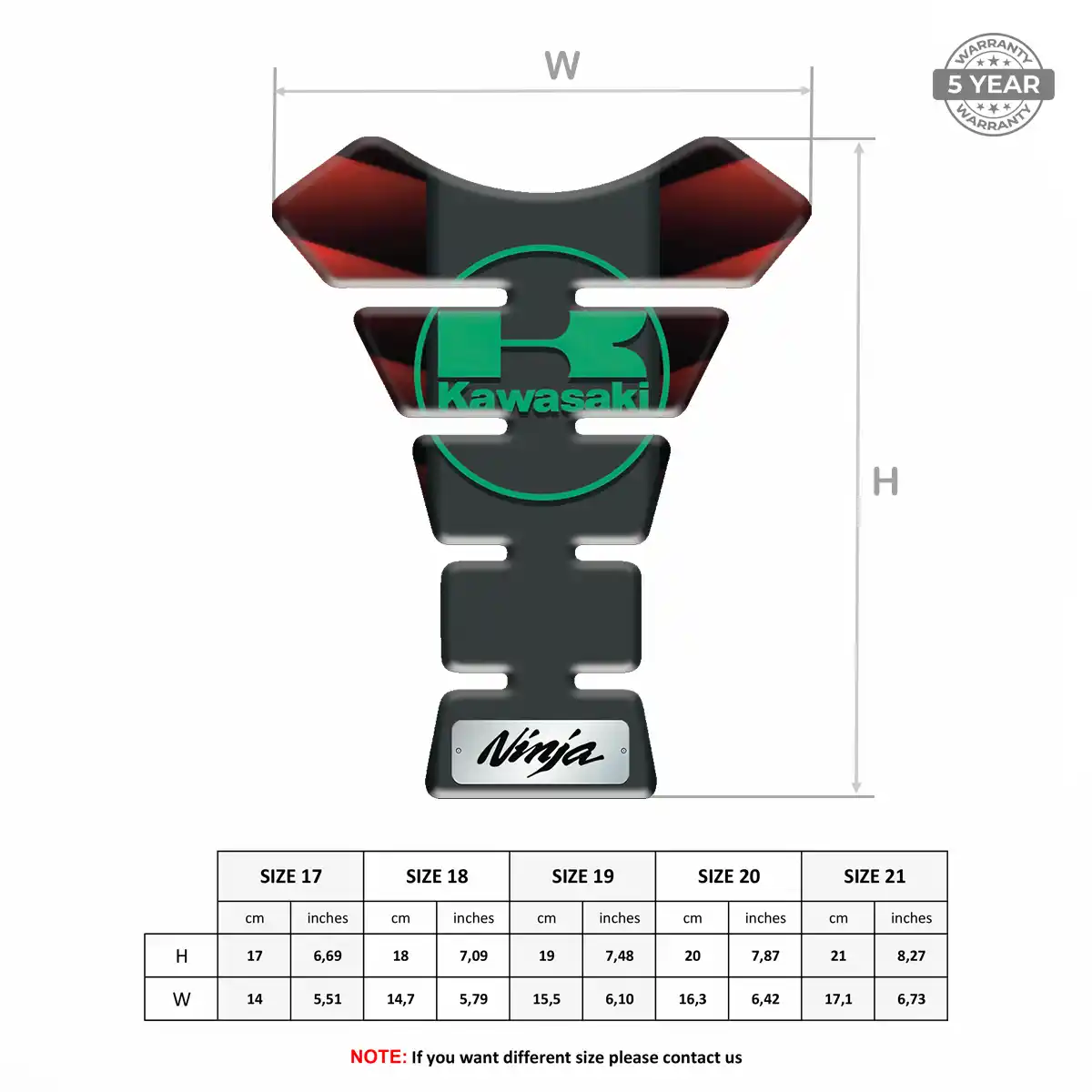 Kawasaki Tank Decal Elite Finish