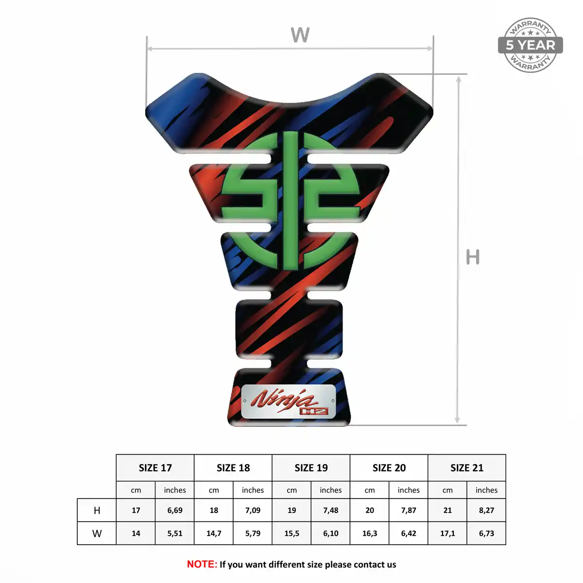Kawasaki Tank Fuse Pad Motorbike Noble Edition