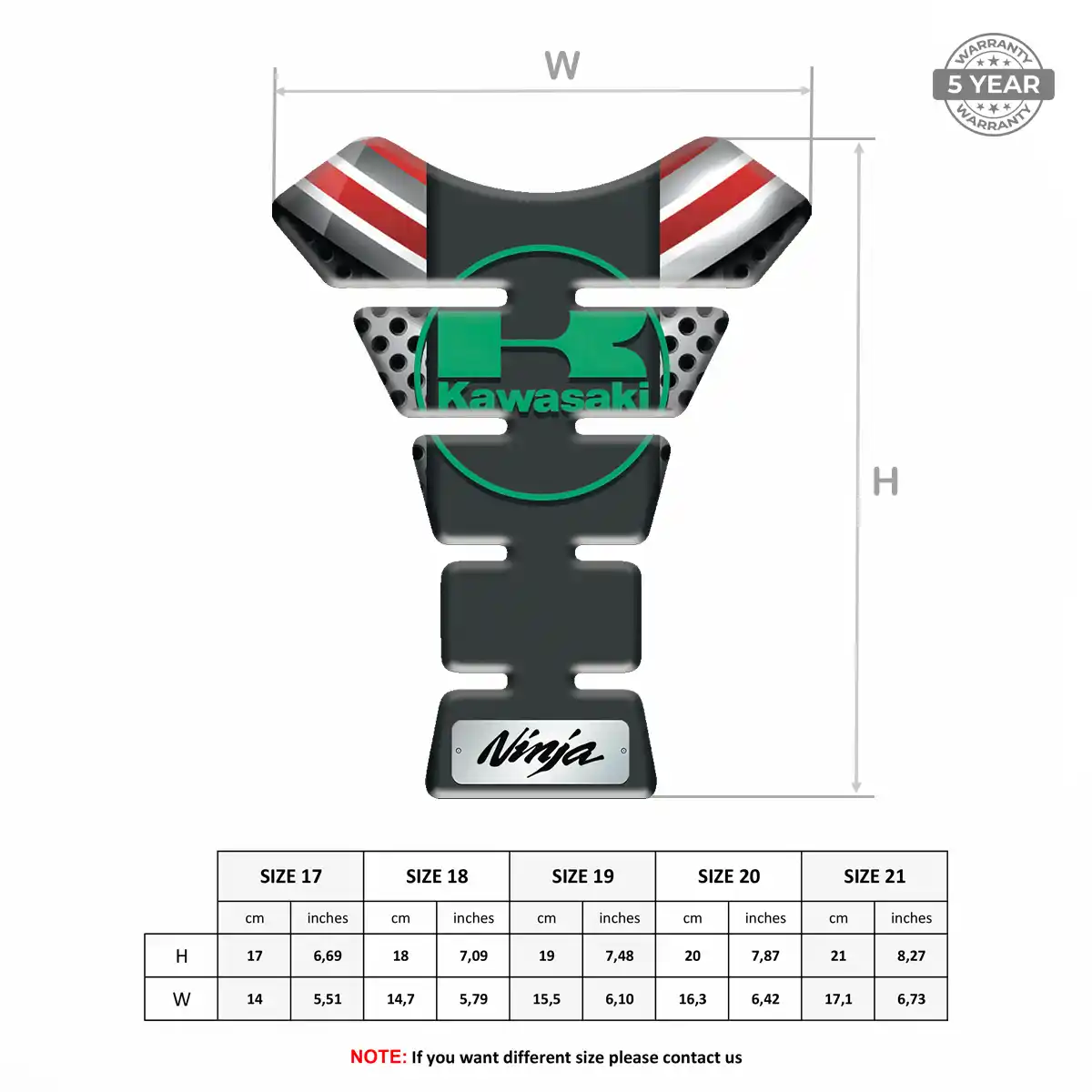 Kawasaki Tank Fuse Pad Motorbike Refined Design