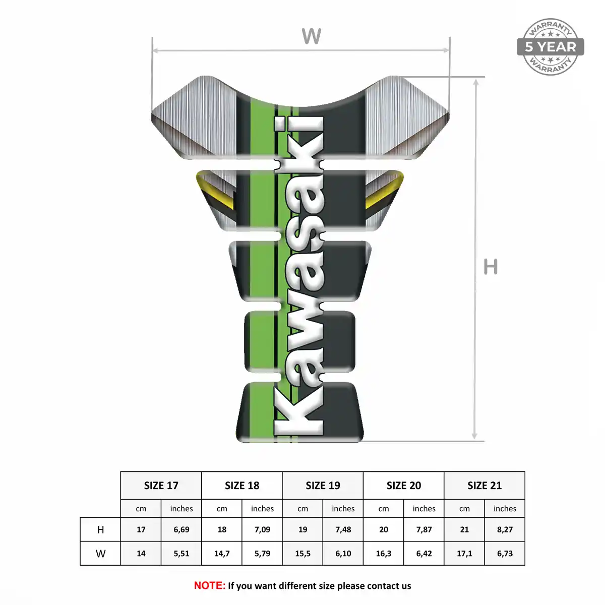 Kawasaki Tank Fuse Pad Motorcycle Elite Finish