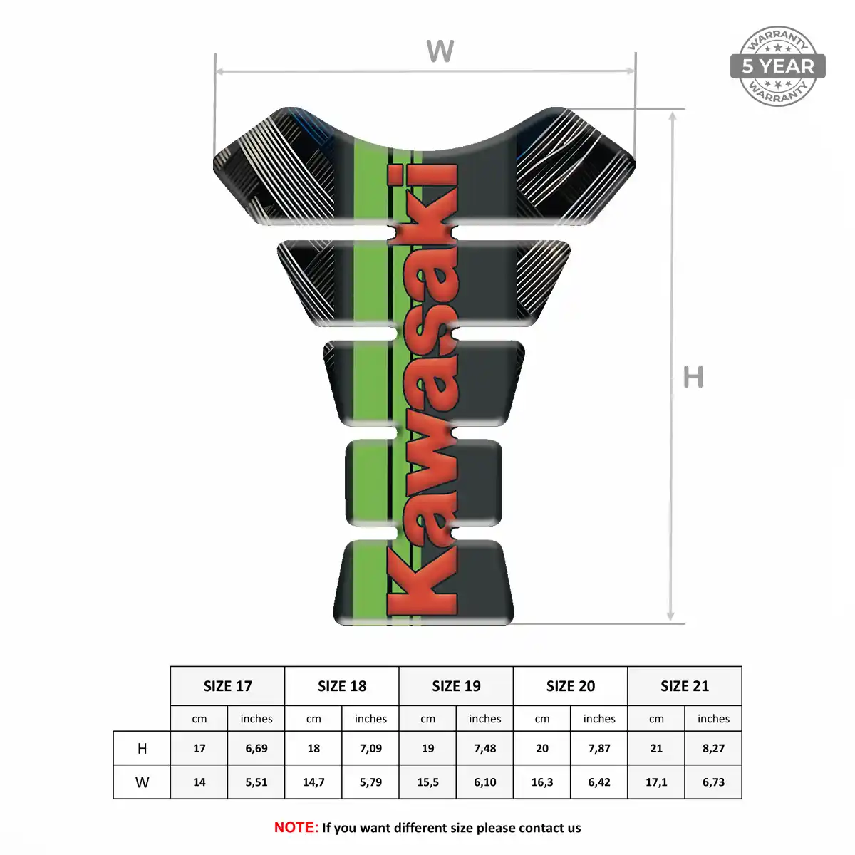 Kawasaki Tank Fuse Pad Motorcycle Signature Grade