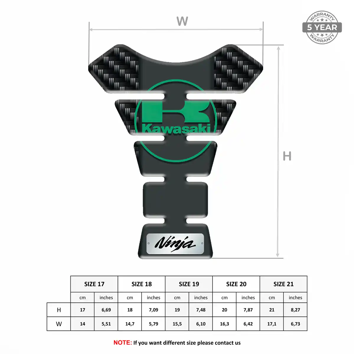 Kawasaki Tank Fuse Protector Motorcycle Elite Finish