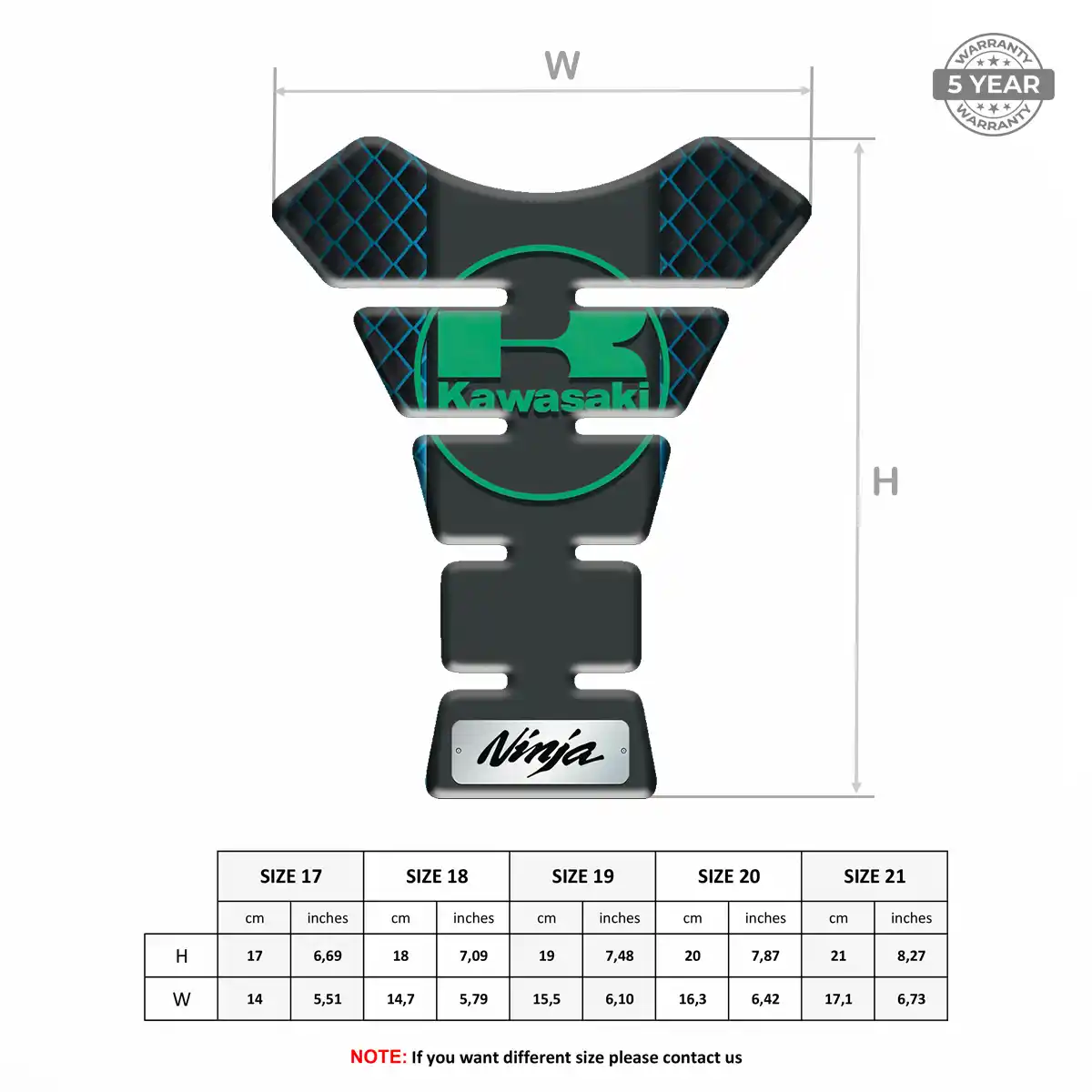 Kawasaki Tank Fuse Protector Motorcycle Signature Grade