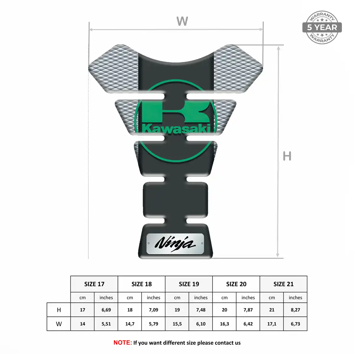Kawasaki Tank Guard Pad Motorbike Noble Edition