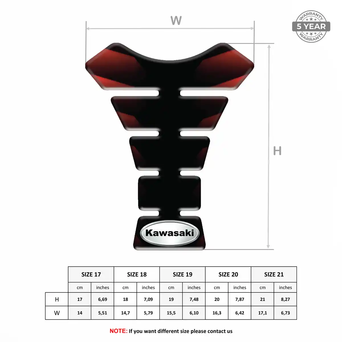 Kawasaki Tank Guard Pad Refined Design